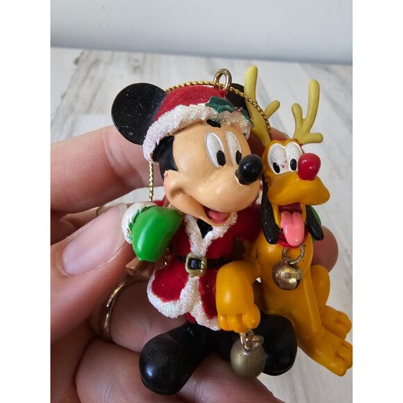 Mickey mouse mini Pluto ornament felt sparkle glitter ornament Xmas tree set - Picture 2 of 11